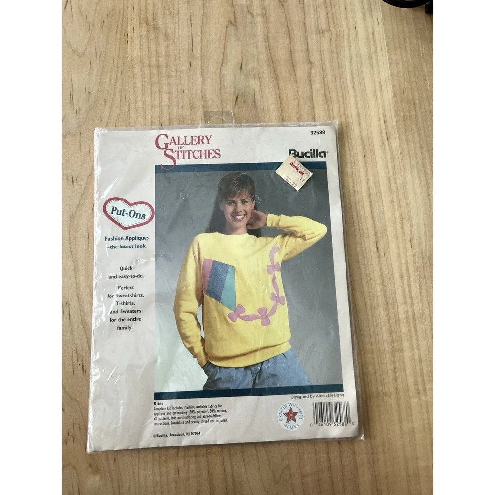 Bucilla 32588 Gallery of Stitches Put-Ons Fashion Appliques Kites